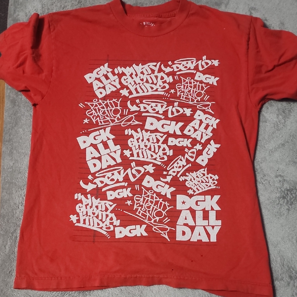 DGK Bold Red Tee with White Graffiti